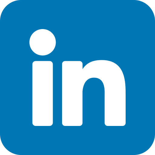 LinkedIn-Logo in Blau mit weißem Schriftzug und stilisiertem "in".